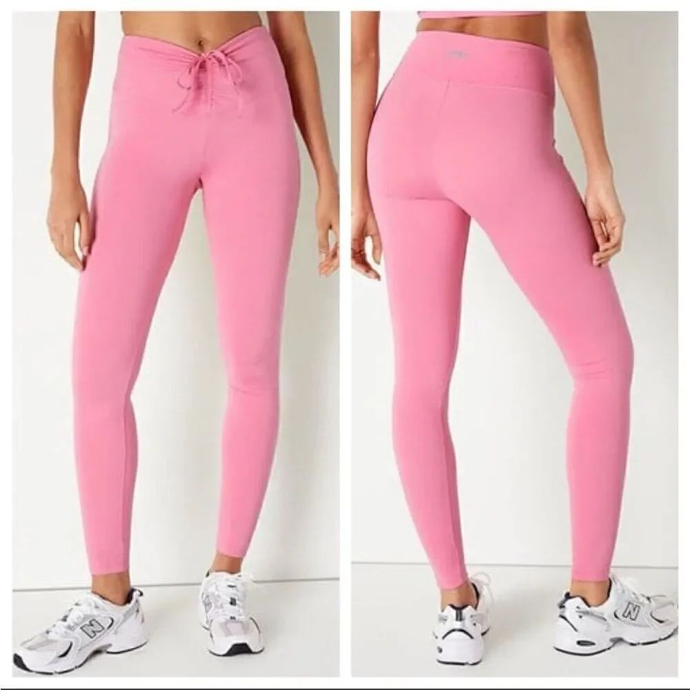 Victoria’s Secret pink adjustable waist ruched leggings pink small new